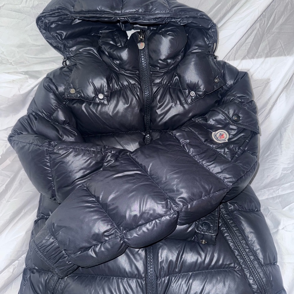 Moncler Glossy Blue Jacket with Logo